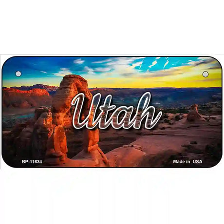 Utah Canyon Arch Novelty Metal State License Plate 6" x 3" (BP)