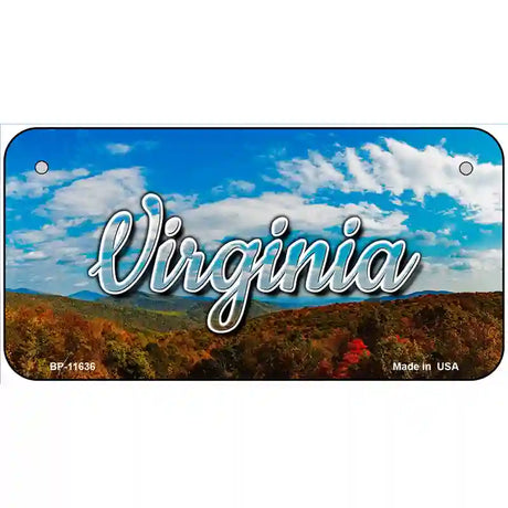 Virginia Mountain Range Novelty Metal State License Plate 6" x 3" (BP)