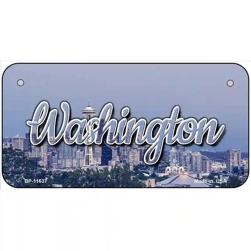 Washington Space Needle Novelty Metal State License Plate 6" x 3" (BP)