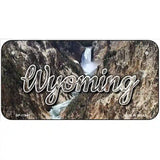 Wyoming Rocky Waterfall Novelty Metal State License Plate 6" x 3" (BP)