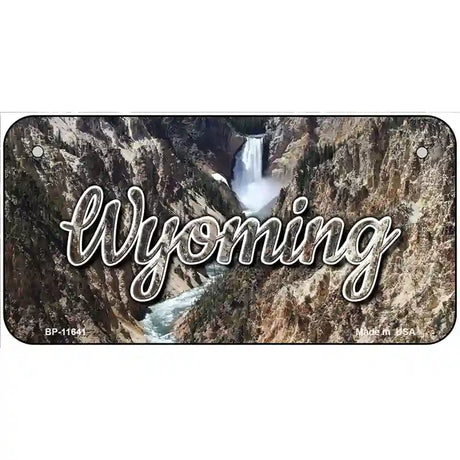 Wyoming Rocky Waterfall Novelty Metal State License Plate 6" x 3" (BP)