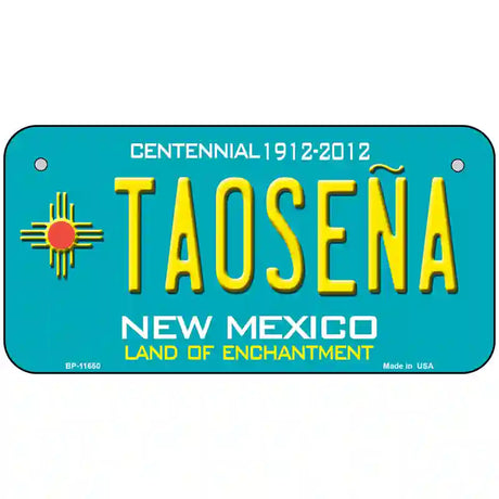 Taosena Teal New Mexico Novelty License Plate 6" x 3" (BP)