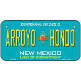 Arroyo Hondo Teal New Mexico Novelty License Plate 6" x 3" (BP)