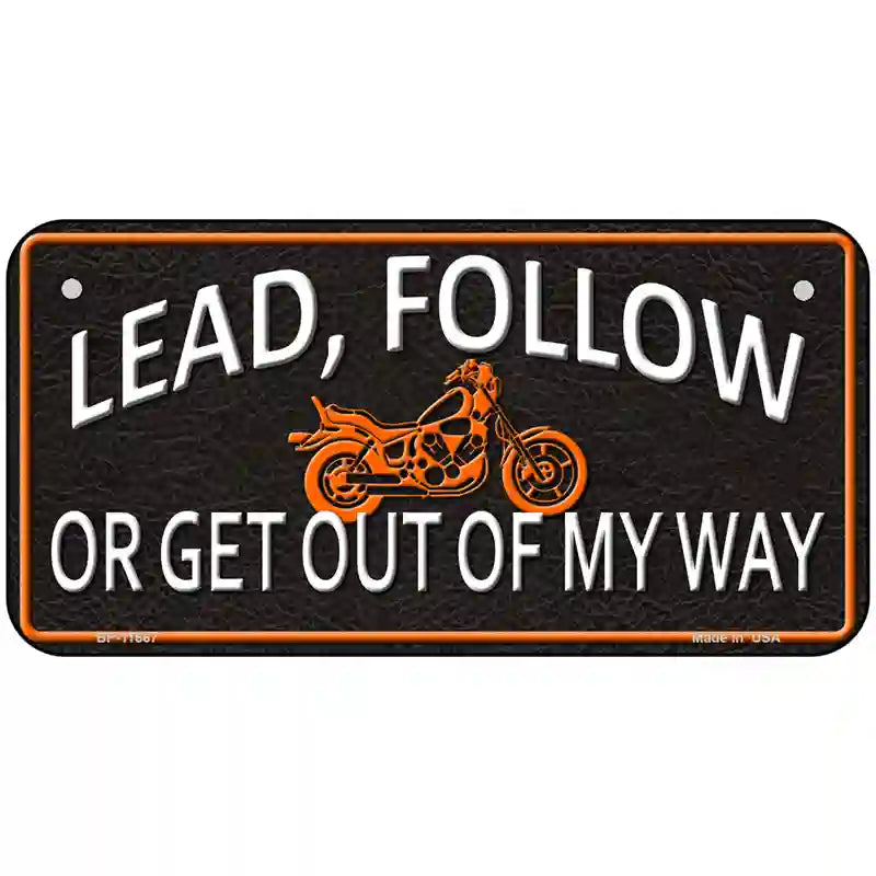 Lead Follow Novelty License Plate 6" x 3" (BP)