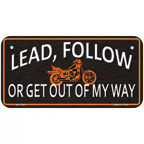 Lead Follow Novelty License Plate 6" x 3" (BP)