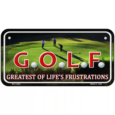 GOLF Novelty License Plate 6" x 3" (BP)