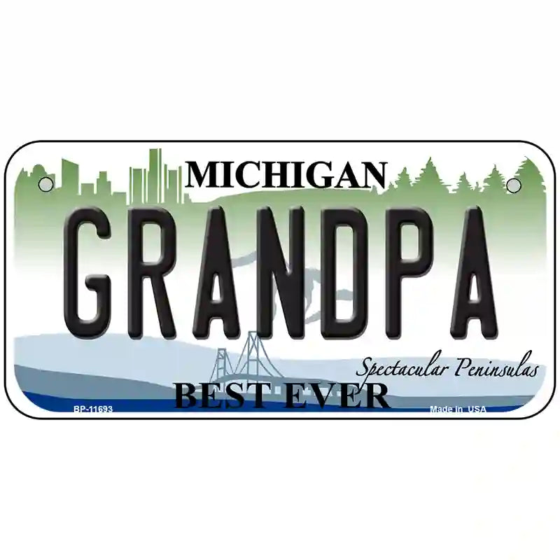Grandpa Michigan Novelty License Plate 6" x 3" (BP)