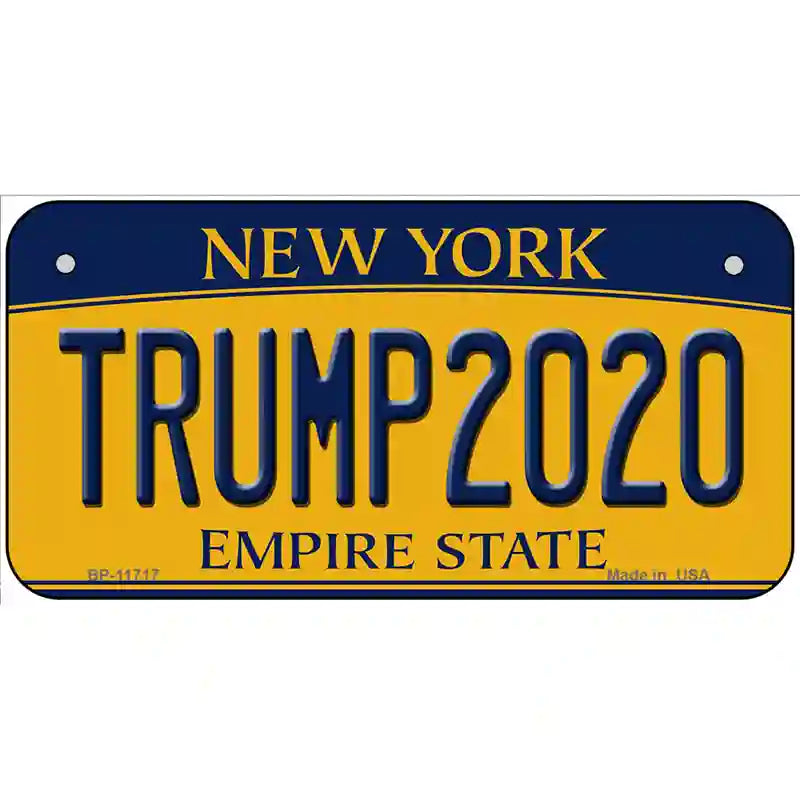 Trump 2020 New York Novelty Metal License Plate 6" x 3" (BP)