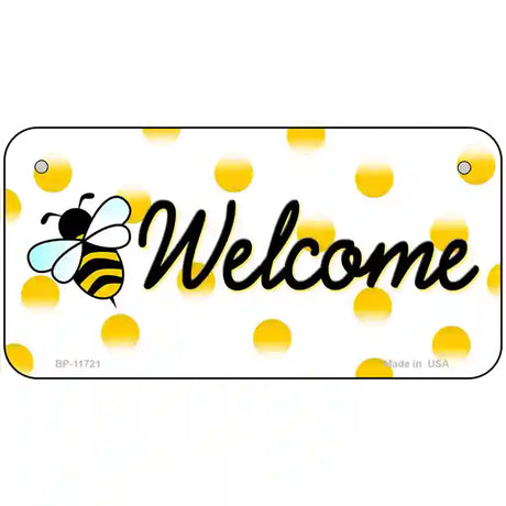 Welcome Bee Novelty License Plate 6" x 3" (BP)