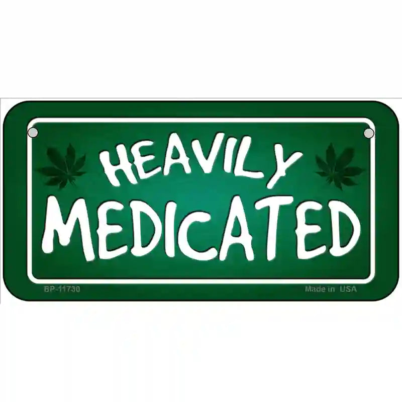 Heavily Medicated Novelty License Plate 6" x 3" (BP)