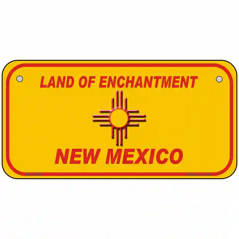 New Mexico Blank Yellow State License Plate 6" x 3" (BP)