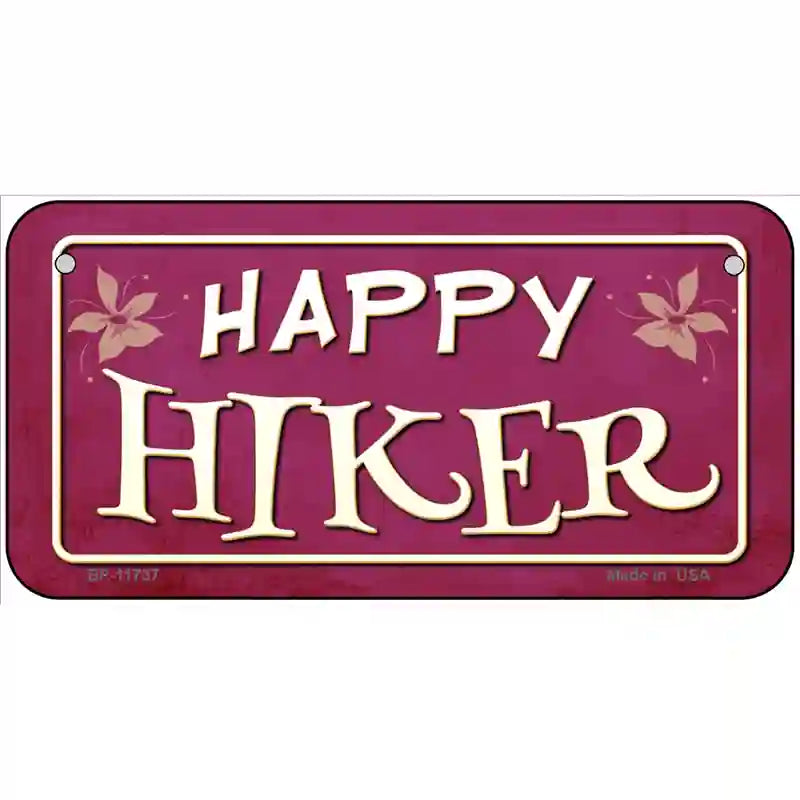 Happy Hiker Novelty License Plate 6" x 3" (BP)