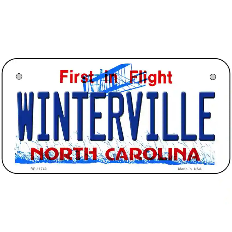 Winterville North Carolina State License Plate 6" x 3" (BP)