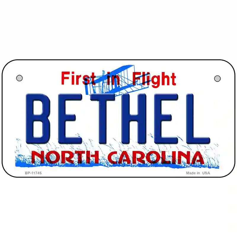 Bethel North Carolina State License Plate 6" x 3" (BP)