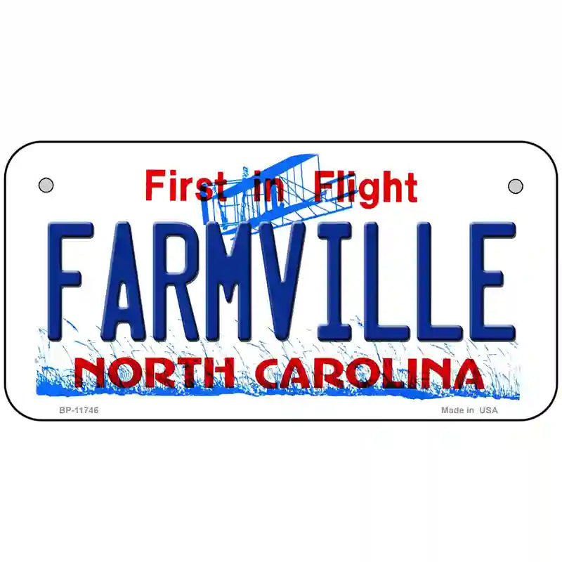 Farmville North Carolina State License Plate 6" x 3" (BP)