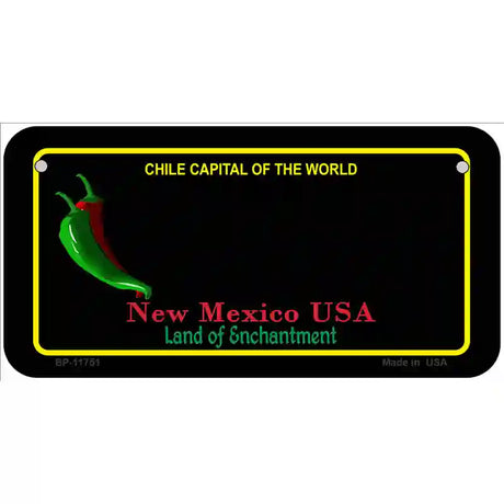 New Mexico Blank Black State License Plate 6" x 3" (BP)