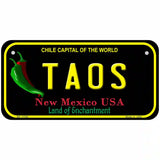 Taos New Mexico Black State License Plate 6" x 3" (BP)