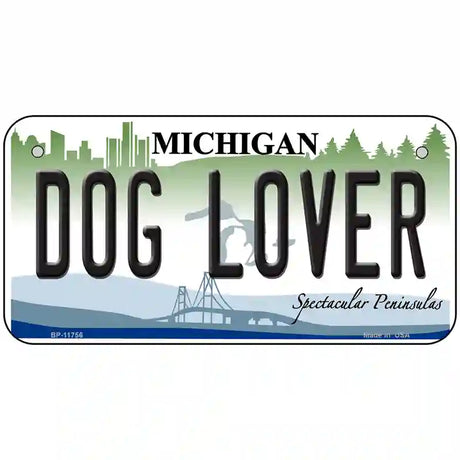 Michigan Dog Lover Novelty Metal License Plate 6" x 3" (BP)