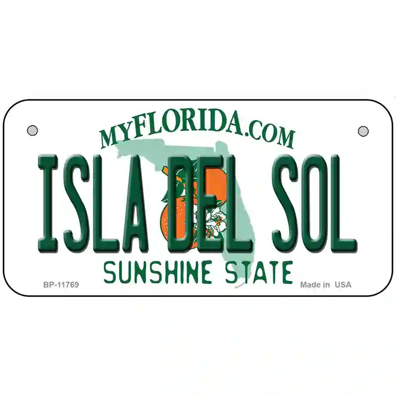 Isla Del Sol Florida Novelty License Plate 6" x 3" (BP)