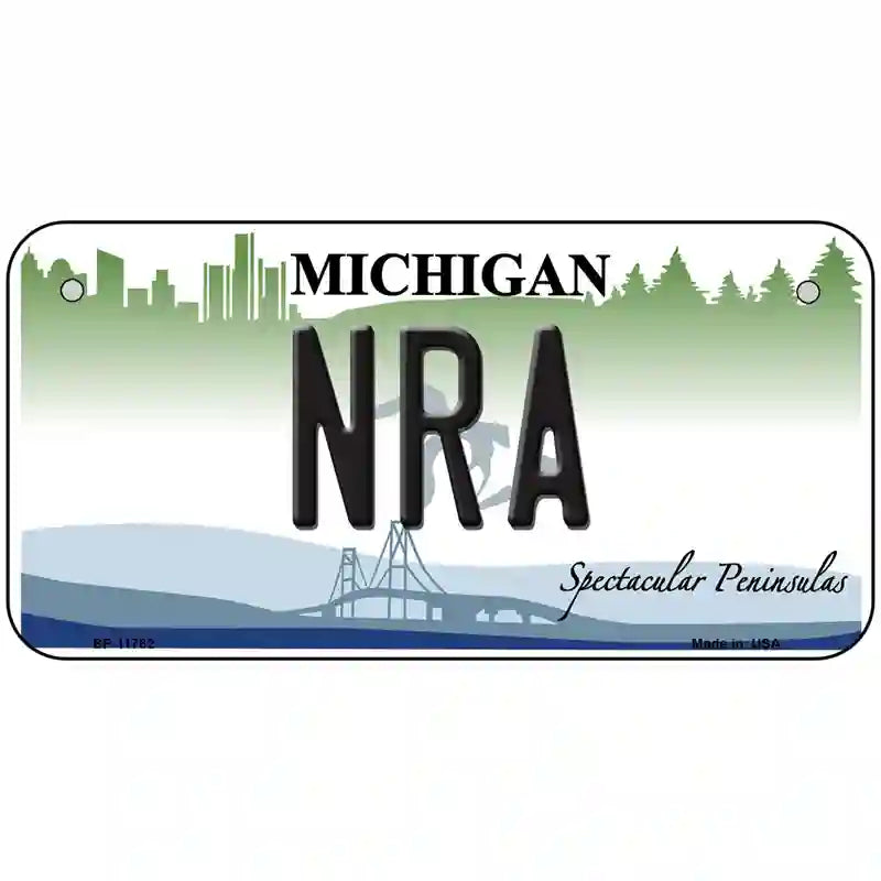 NRA Michigan Novelty License Plate 6" x 3" (BP)