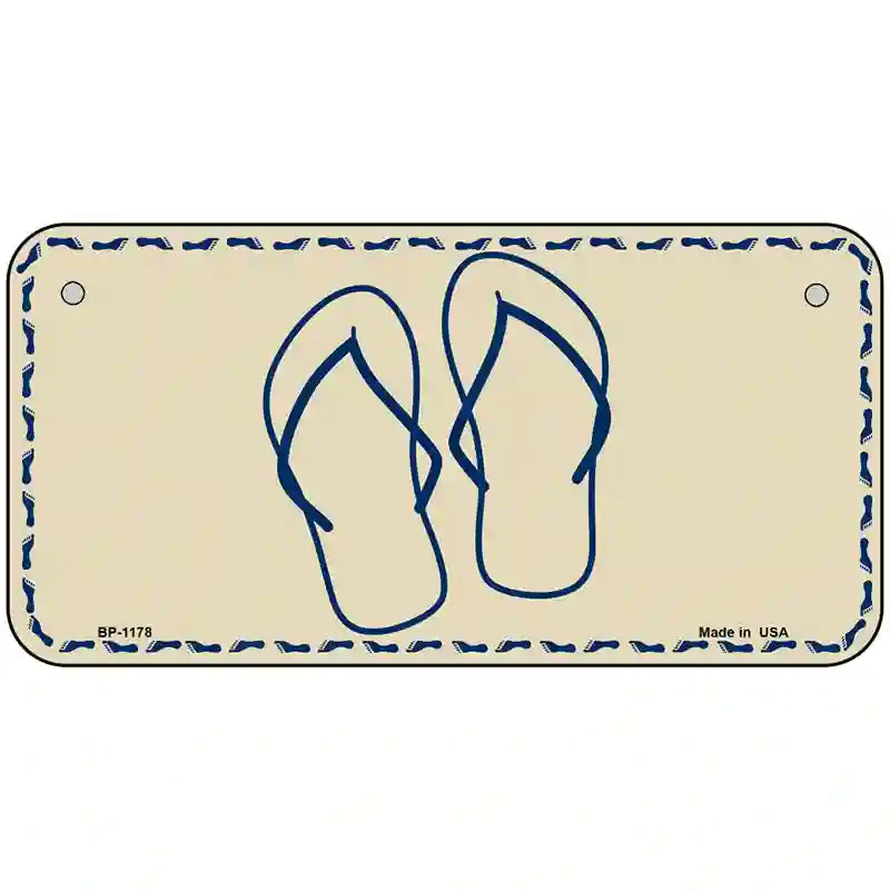 Flip Flops Novelty Metal License Plate 6" x 3" (BP)