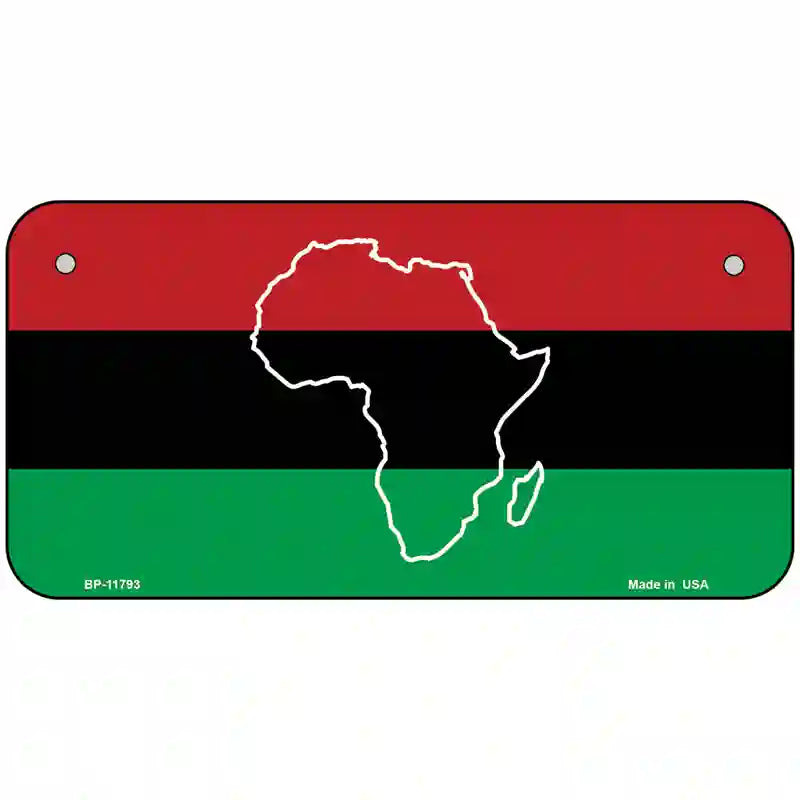 Africa Outline With Flag Novelty License Plate 6" x 3" (BP)