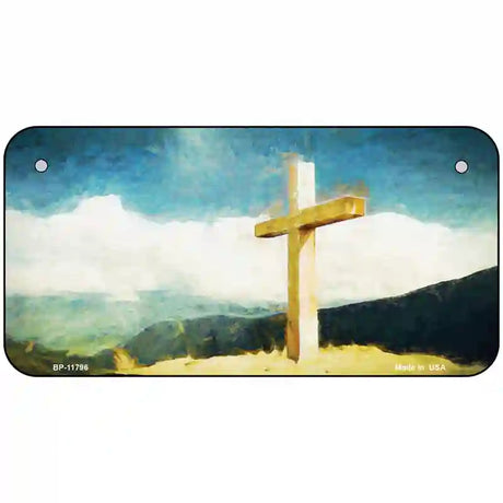 Lone Cross in the Sky Novelty License Plate 6" x 3" (BP)