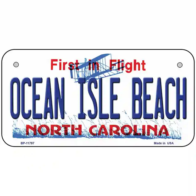 Ocean Isle Beach North Carolina Novelty License Plate 6" x 3" (BP)