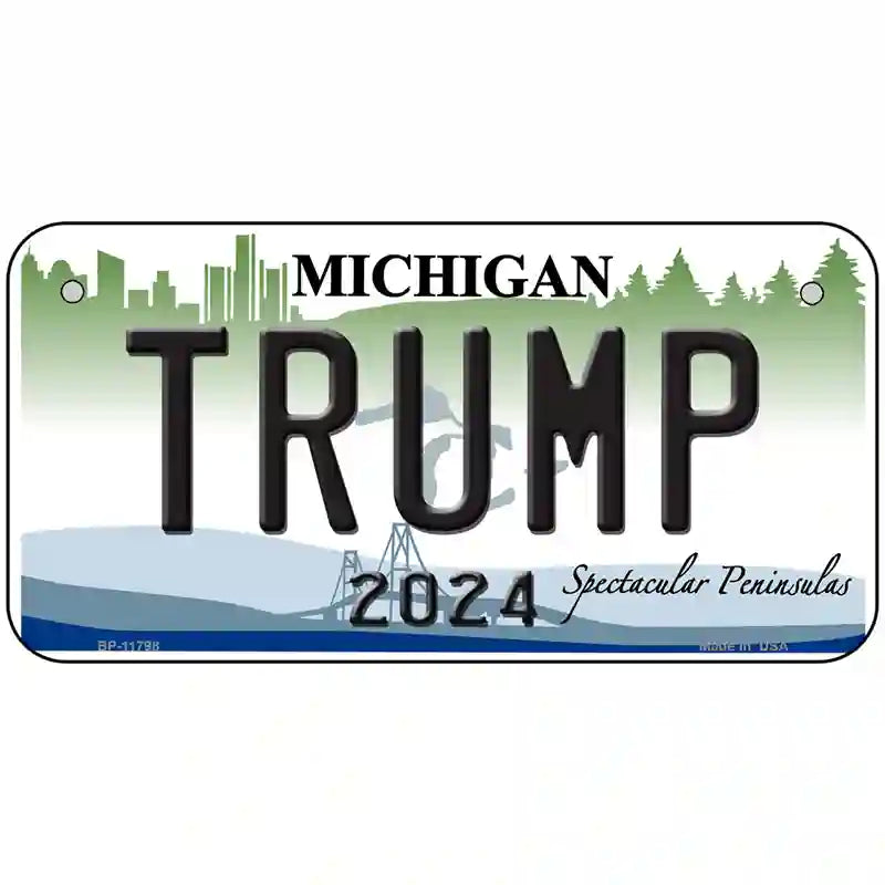 Trump 2024 Michigan Novelty License Plate 6" x 3" (BP)