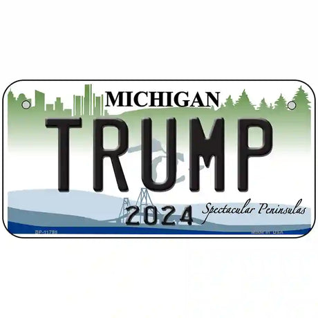 Trump 2024 Michigan Novelty License Plate 6" x 3" (BP)