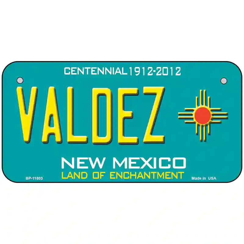 Valdez New Mexico Novelty License Plate 6" x 3" (BP)