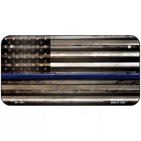 Thin Blue Line American Flag Novelty License Plate 6" x 3" (BP)