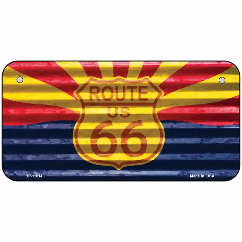 Route 66 Arizona Flag Novelty License Plate 6" x 3" (BP)