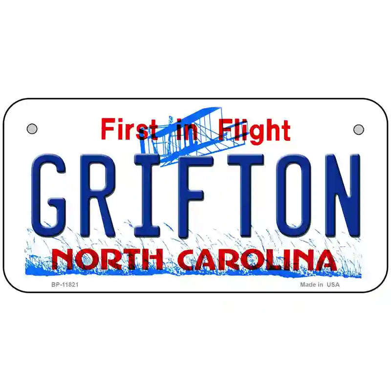 Grifton North Carolina Novelty License Plate 6" x 3" (BP)