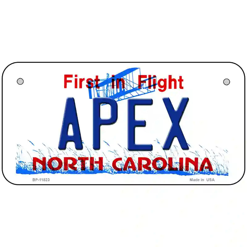 Apex North Carolina Novelty License Plate 6" x 3" (BP)