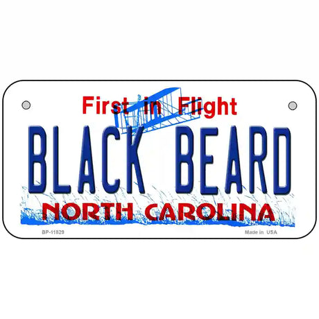 Black Beard North Carolina Novelty License Plate 6" x 3" (BP)