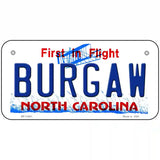 Burgaw North Carolina Novelty License Plate 6" x 3" (BP)