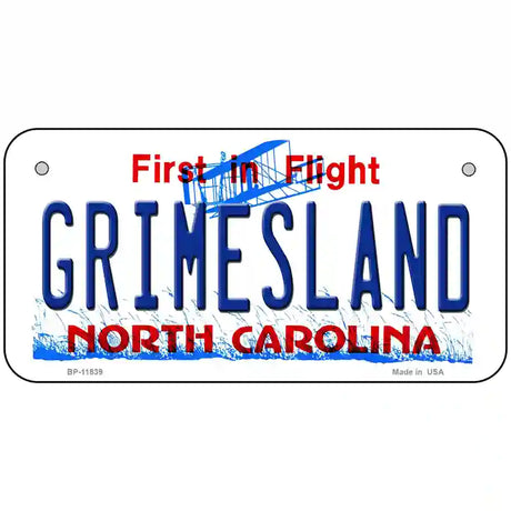 Grimesland North Carolina Novelty License Plate 6" x 3" (BP)