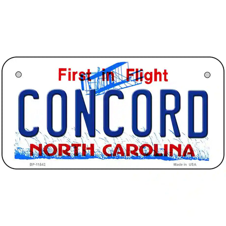 Concord North Carolina Novelty License Plate 6" x 3" (BP)