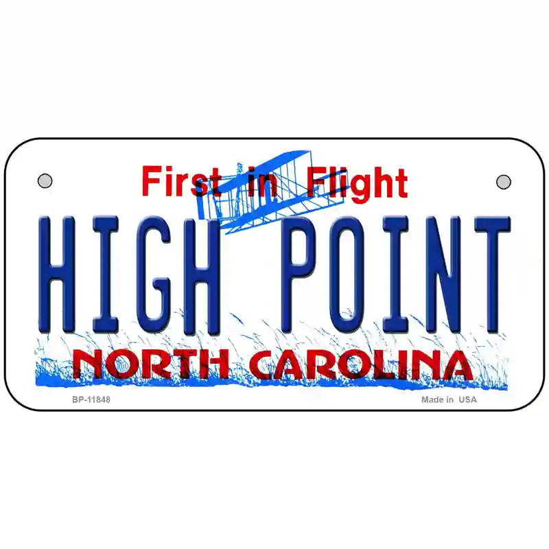 High Point North Carolina Novelty License Plate 6" x 3" (BP)