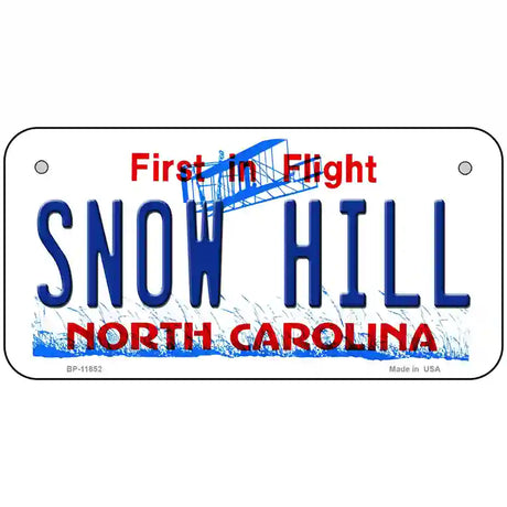 Snow Hill North Carolina Novelty License Plate 6" x 3" (BP)