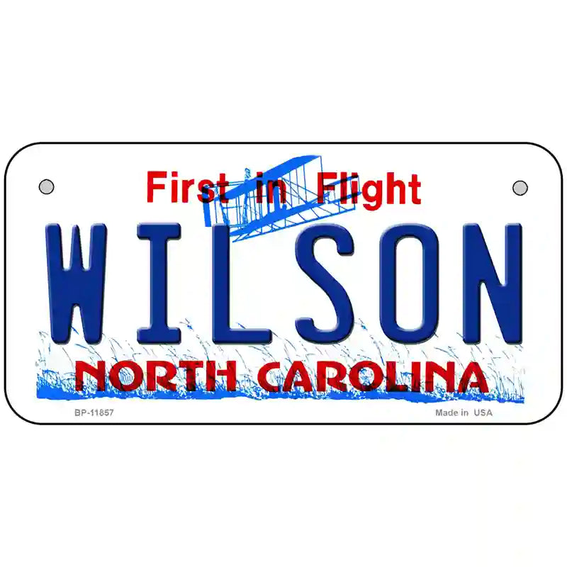 Wilson North Carolina Novelty License Plate 6" x 3" (BP)