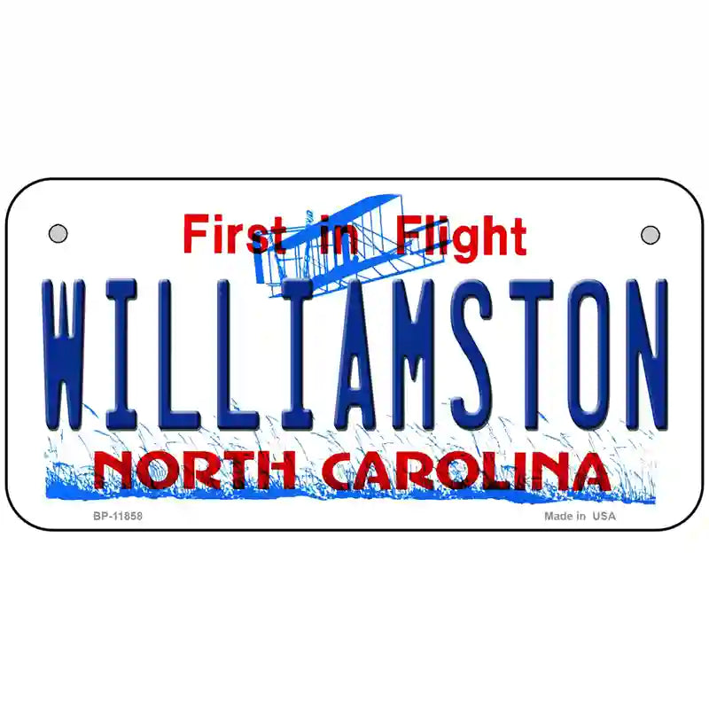 Williamston North Carolina Novelty License Plate 6" x 3" (BP)