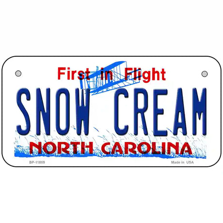 Snow Cream North Carolina Novelty License Plate 6" x 3" (BP)