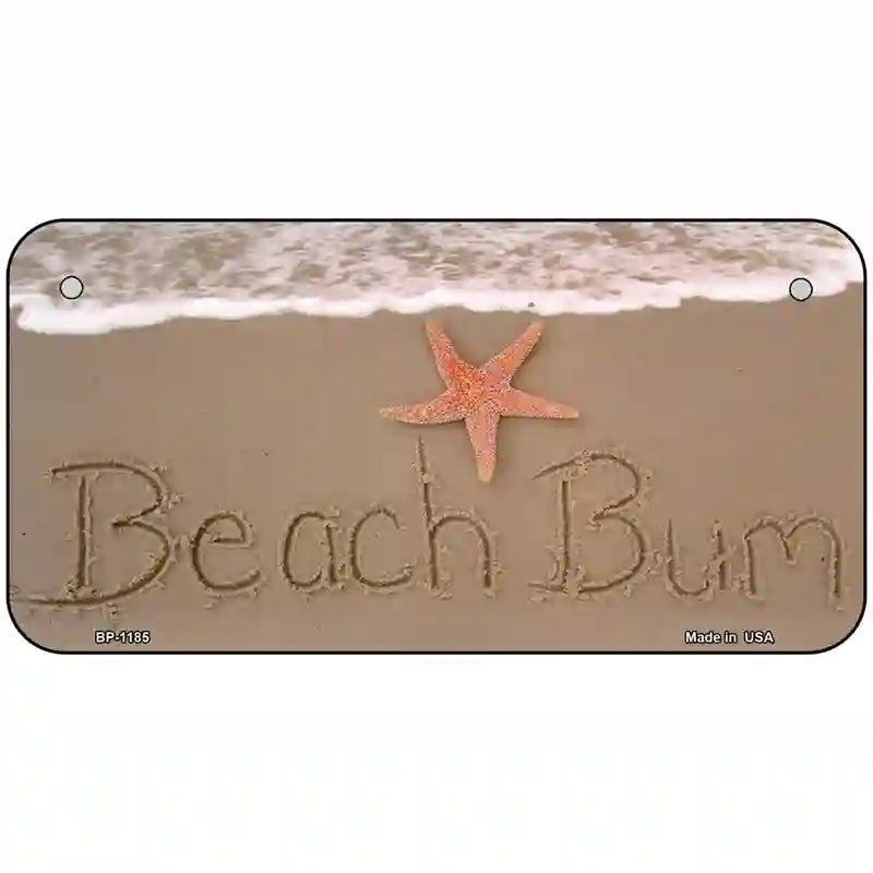 Beach Bum Novelty Metal License Plate 6" x 3" (BP)