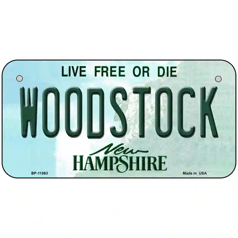 Woodstock New Hampshire Novelty License Plate 6" x 3" (BP)