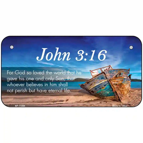 John 3 16 Beach Novelty License Plate 6" x 3" (BP)