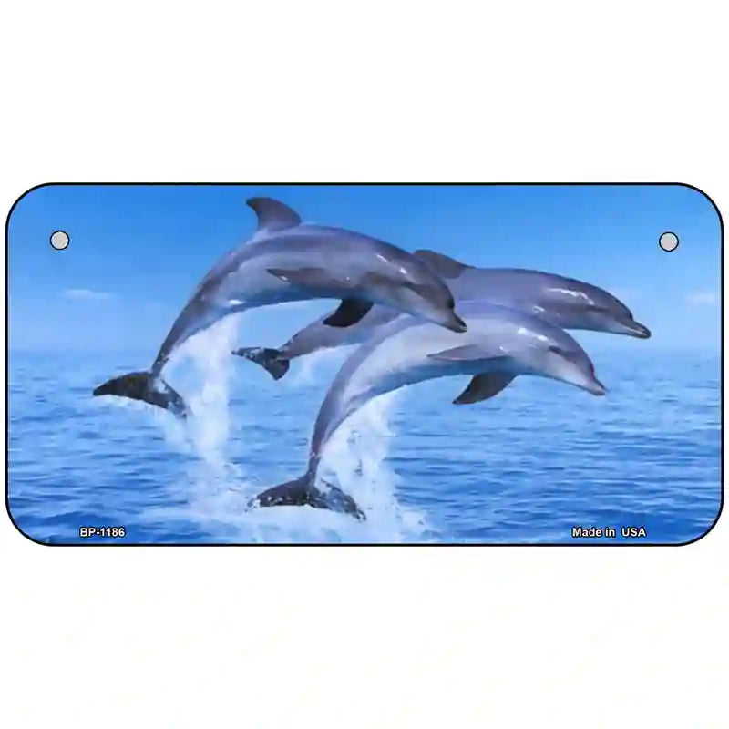 Dolphins Novelty Metal License Plate 6" x 3" (BP)