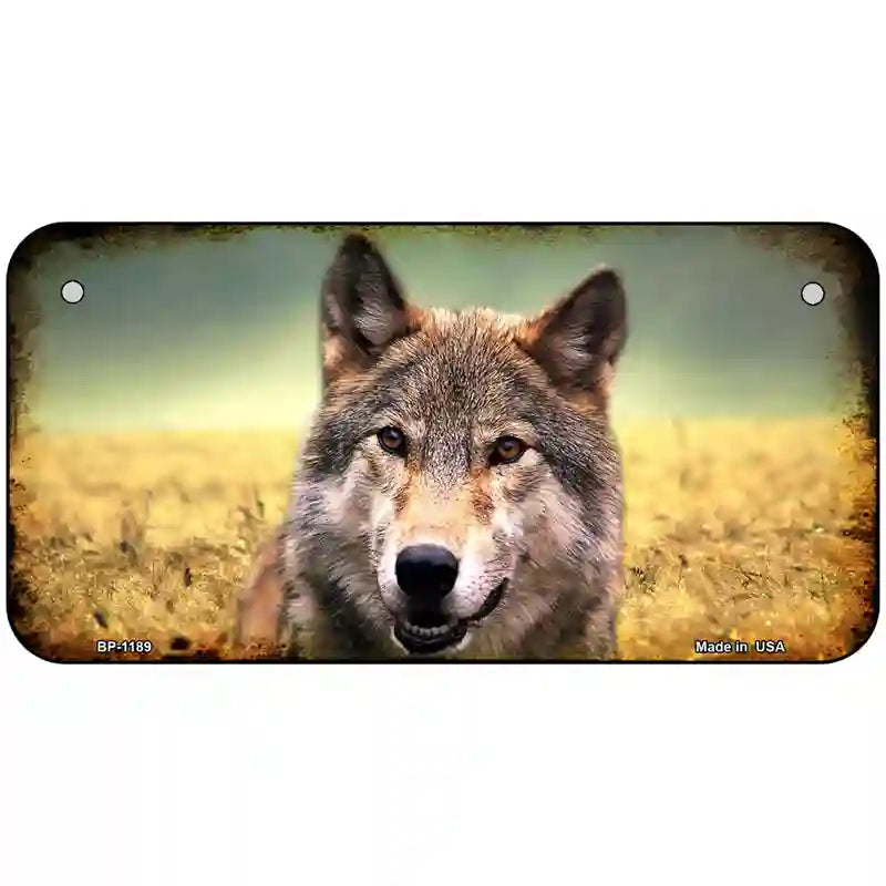 Wolf Novelty Metal License Plate 6" x 3" (BP)