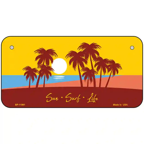 Sun Surf Life Novelty Metal License Plate 6" x 3" (BP)